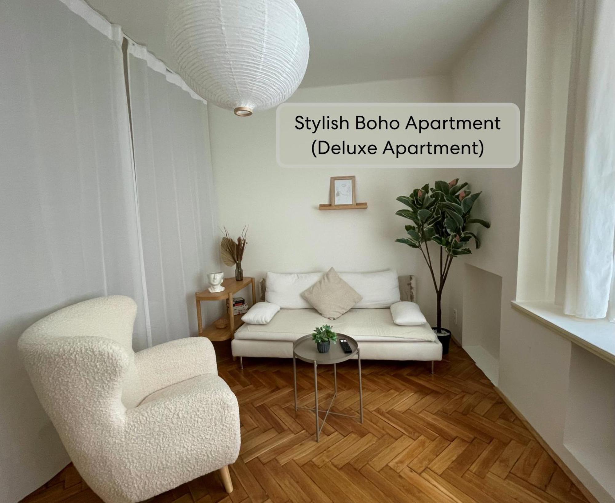 Urban Retreat I Modern Boho Apartments In Lovely Letna District - 10 Minutes From Old Town Praag Buitenkant foto